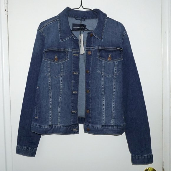 Calvin Klein Jeans Mid Blue Faded Denim Trucker Jacket - Picture 4 of 10
